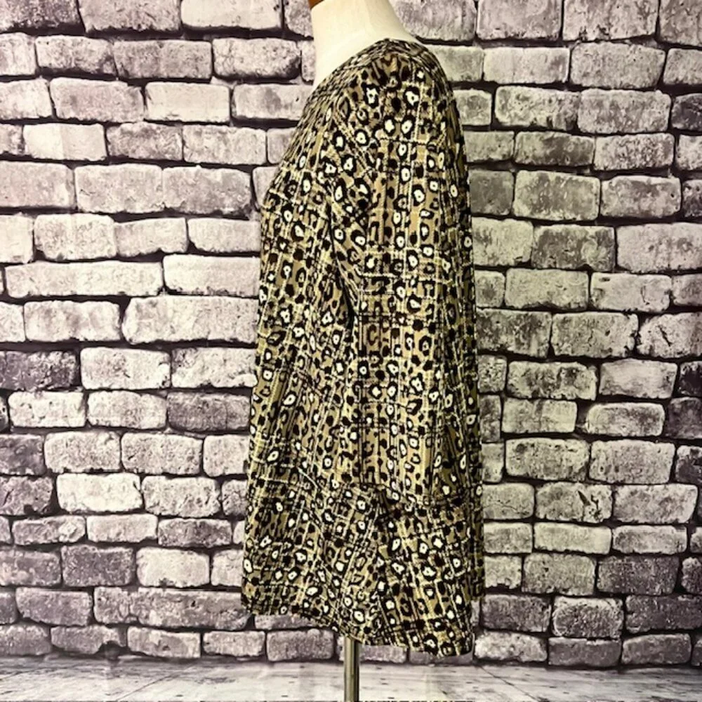 Zac & Rachel Brown, Beige & Ivory 3/4 Sleeve Blouse Size 1X